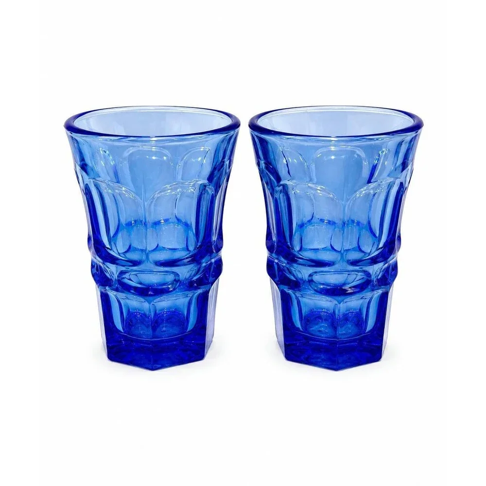 Vintage Cobalt Blue Tumblers | Set of 2 by Fostoria Argus HFM | Henry Ford Museu
